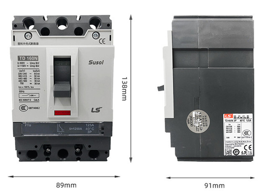 Série plástica TD100N/H/FTU/FMU de Shell Power Circuit Breaker Broken TD do isolamento