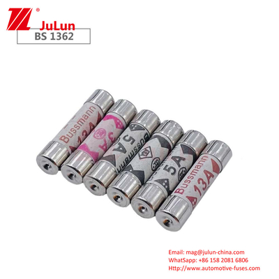 Fusíveis automotivos cerâmicos compatíveis com ASTA BS1362 SS167 com design tubular de cabeça plana