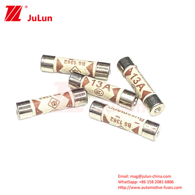 Fusíveis automotivos cerâmicos compatíveis com ASTA BS1362 SS167 com design tubular de cabeça plana