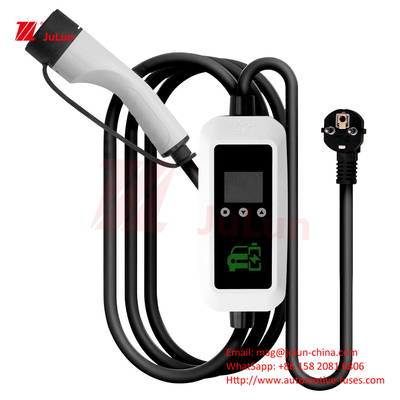 Novo canhão de carregamento de energia canhão de carregamento padrão europeu tipo 2 carregador de veículos elétricos de 7 kW carregador portátil de bordo