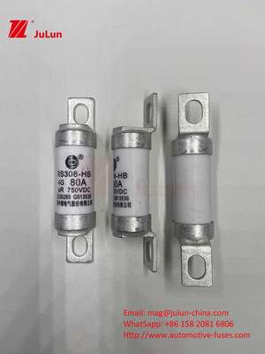 Fusíveis para automóveis de cerâmica de 750VDC RS308 HB 4G de alta temperatura 10A 20A 25A 30A 40A 50A 63A 80A 100A FUSível de 750VDC