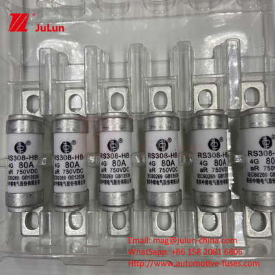 Fusão para veículos elétricos EV para DC750V Fusão DC750V 10A 15A 20A 25A 30A Para aplicações automotivas RS308