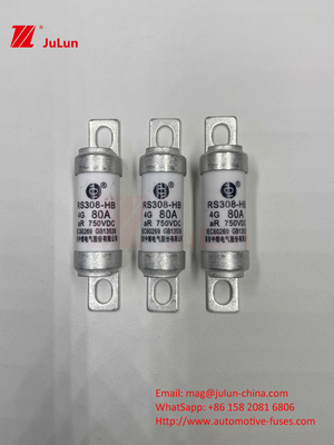 M6 Fusível EV com parafuso 750V 80A10A 30A 50A 750VDC Fusível EV Ei são adequados para sistema de tração EV, conversão de potência