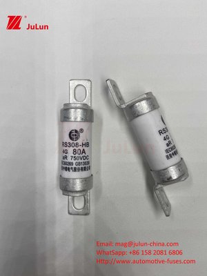 M6 Fusível EV com parafuso 750V 80A10A 30A 50A 750VDC Fusível EV Ei são adequados para sistema de tração EV, conversão de potência