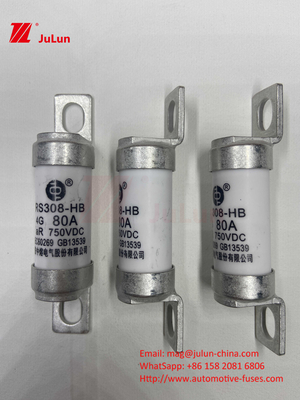 M6 Fusível EV com parafuso 750V 80A10A 30A 50A 750VDC Fusível EV Ei são adequados para sistema de tração EV, conversão de potência