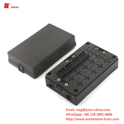 12 Way Fuse Box 12 Way Positivo e Negativo Assento de segurança de carro de barco com luz de LED Insira auto inserção automática de redefinição de segurança de carro mar