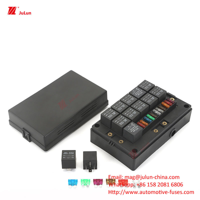 12 Way Fuse Box 12 Way Positivo e Negativo Assento de segurança de carro de barco com luz de LED Insira auto inserção automática de redefinição de segurança de carro mar