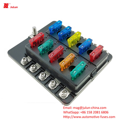 12 Way Fuse Box 12 Way Positivo e Negativo Assento de segurança de carro de barco com luz de LED Insira auto inserção automática de redefinição de segurança de carro mar