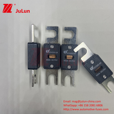 EV320-5X-350A-N 70VDC 6kA Fusível de veículo elétrico de cobre cerâmico para segurança do sistema de tração do EV