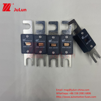EV320-5C-225A-N 70VDC Logotipo personalizado lâmina automotiva fusíveis parafusos plugue em M6 M8 cobre 80A-500A