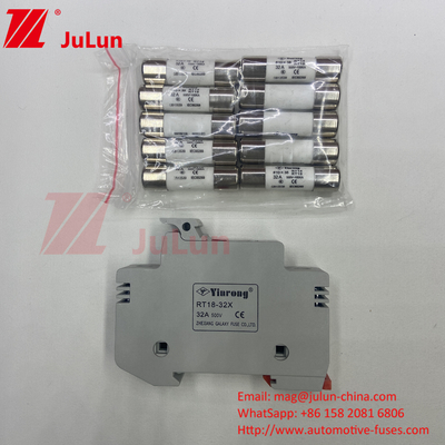 1000VDC-1500VDC Suporte de fusível fotovoltaico solar com fusível 2 Amp Fuso solar DC ligações de fusível cilíndrico