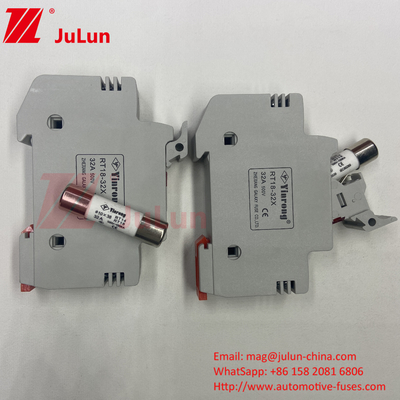 1000VDC 32A segurador de fusível solar com fusíveis para inversores fotovoltaicos RT18-32 15A 20A 32A segurador de fusível com indicador LED para P solar