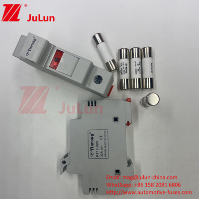1000VDC 30kA Fusível solar fotovoltaico cerâmico 10*38 DC Energia solar fotovoltaica Base do fusível solar e fusível de 1000V 15A 20A 25A 30A 32A