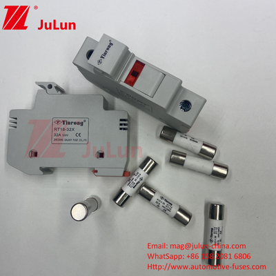 Detentor com fusível cerâmico para proteção de módulos fotovoltaicos 15A fusível fotovoltaico solar 1000V 10*38mm Din Rail fusível solar An