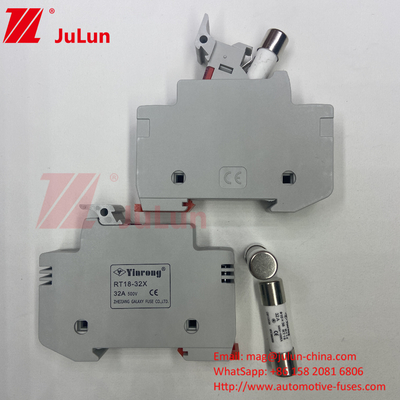 Detentor com fusível cerâmico para proteção de módulos fotovoltaicos 15A fusível fotovoltaico solar 1000V 10*38mm Din Rail fusível solar An