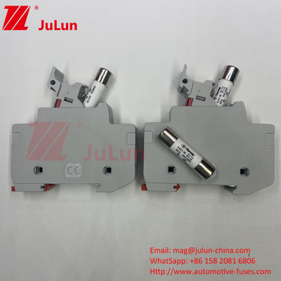 Detentor de fusível solar Din Rail cilíndrico / detentor de fusível solar PV com capacidade de quebra de 30kA