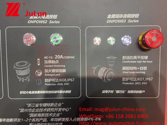 IP65 Auto-bloqueio de aço inoxidável Metal 10/12/16/22mm Momentâneo LED Pequeno Push Button Switches
