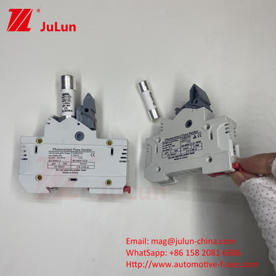 Fusível Solar FV cilíndrico 10A-63A 1000VDC/1500VDC IEC60269.6 Fusível 10X38 1p 2p 3Pole Np Dc Fusíveis Quadrados Fusível Solar Pv
