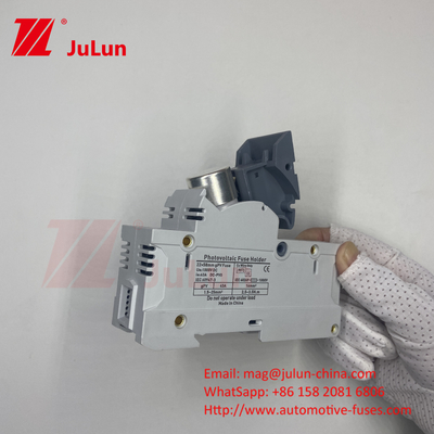 1000V DC Solar Inverter fotovoltaico Fusíveis RT18 Série 10x38 3P DIN Rail montado 32A Capacidade para fusível 1500V