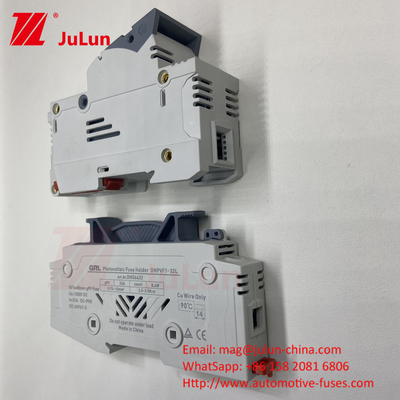 1000V DC Solar Inverter fotovoltaico Fusíveis RT18 Série 10x38 3P DIN Rail montado 32A Capacidade para fusível 1500V