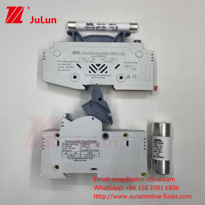 SeanRo Solar PV Din Rail Fuse Holder para Fuse Link 10 * 38mm 1000V 15amp DC Fuse 25A