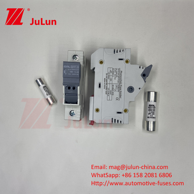 SeanRo Solar PV Din Rail Fuse Holder para Fuse Link 10 * 38mm 1000V 15amp DC Fuse 25A