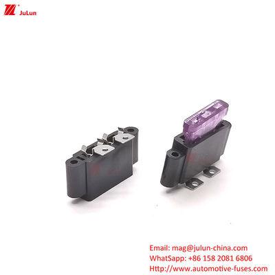 Voltagem nominal 32V Contato de cobre Interruptor automático de redefinição de circuito 30A-500A Car Fuse Holder Nylon plástico
