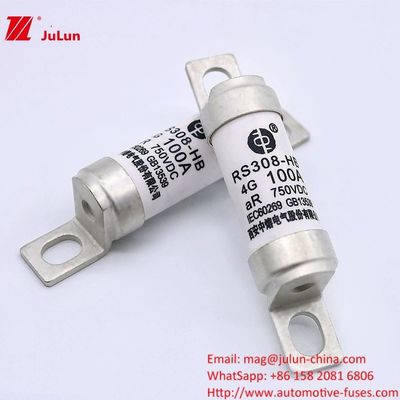 Veículos Elétricos Fusíveis Automotivos Transporte ferroviário RS308-HB4G parafuso em fusíveis 50KA DC750V
