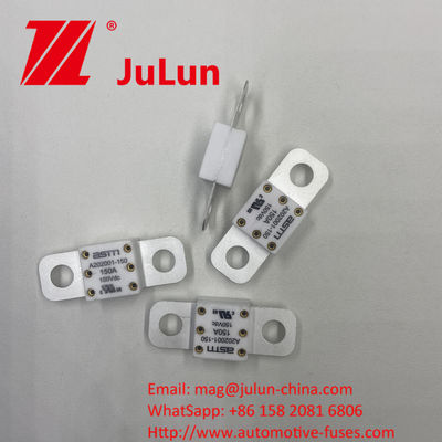 A202001-300A Fusíveis automotivos cerâmicos de 150VDC com corrente elétrica de 100A 150A 200A 250A 300A 350A 400A 500A e distância de furo de 39mm