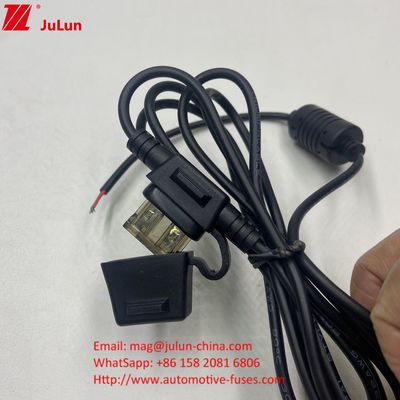 Fijo 50A maxi corrente nominal vermelho 10AWG fio 280mm comprimento total segurador de fusível em linha