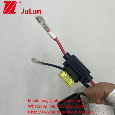 Porta-fusível 8AWG Blade Inline 30A Cable Lead WireFuse Holder 8AWG Inline Blade Cable Lead Wire Original 50 Amp Plug Style Conector de alimentação para terminais de anel de 8 mm Original 50 Amp Plug Style