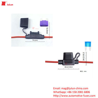 Carregador de fusível de inserção de automóveis, carregador de fusível à prova d'água de automóveis, caixa de fusível de arnês de arame, o material de contato é cobre enlatado