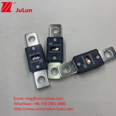 EV320-5X 100A 70VDC Fusíveis de automóvel cerâmicos Características elétricas 1,0 em 4 horas 3,0 em 10s Max