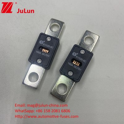 150A 70VDC EV320-5X Cerâmica Automotive Fuses Quartz areia Características elétricas 1,0 em 4 horas 3,0 em 10s Max