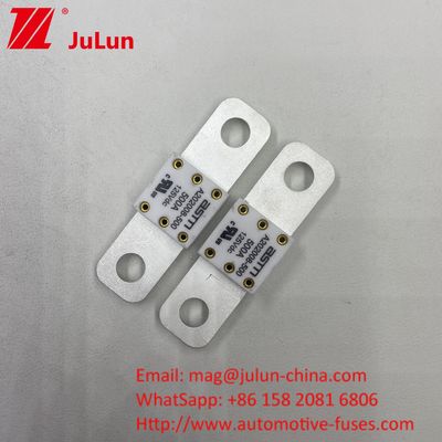 Curto circuito de proteção de 500A 125VDC Battey Fuse Dimensões pequenas Distância nominal de corrente alta Entre 2 furos 50,8mm
