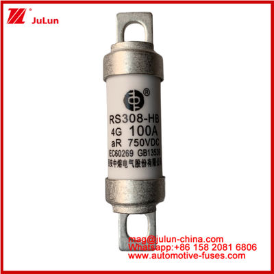 RS308-HB 4G 100A AR 750VDC 50KA Fusível para Proteção de Circuito Automóvel Desempenho Conforme JASO D622 Design Tubular Cerâmico