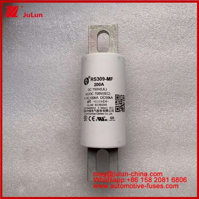 Veículos rodoviários Tubular Cerâmica Fuse RS309-MF 200A 750VDC UL Alta capacidade de quebra