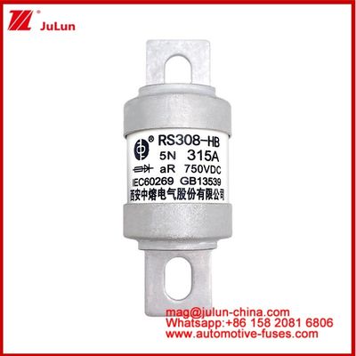 M6 5N 315A AR 750VDC-1 Veículo Elétrico Fuse Tração Carémica Tubular Conversão de Potência Armazenamento de Energia Carregador a bordo
