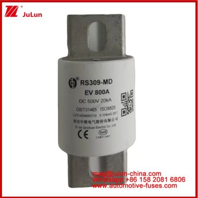 Estrutura de conexão de parafusos de veículos elétricos Ouro Carêmico Tubular Car Micro Fusíveis RS309-MD EV 800A DC500V 20KA Para Automóvel