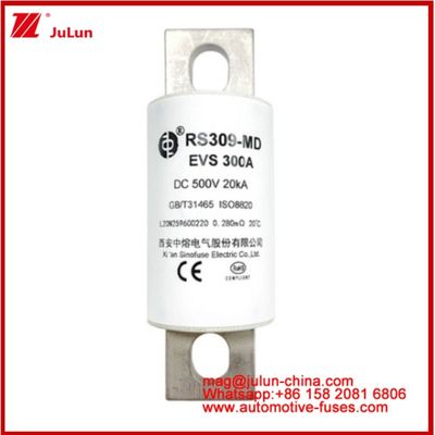 RS309-MD EVS-300A Fusão Carémica Tubular DC500V 20KA Estrutura de Conexão de Vehículo Elétrico Bolteado Design de Aplicação Automóvel Excelente Desempenho de CC