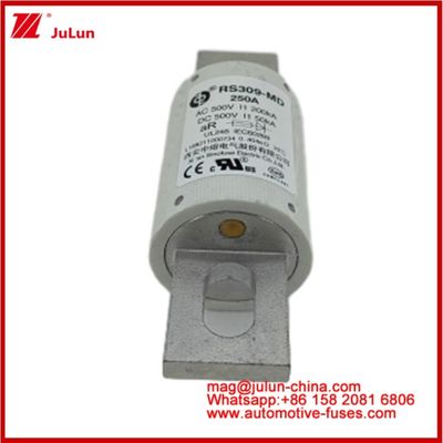 250A 500VAC Ev Fuse RS309-MD-200KA 500VDC 50KA AR Carêmico DC de desempenho Tubular Automóvel Bolto Stud-mount