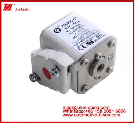 RS306-01-S1P160A AC700 ((UL) AR AC690V ((IEC) 200KV Fusível cerâmico quadrado EV ou HEV Rod-mount Small Size High Rated Current Short Circuit Protection Breaking Capacity