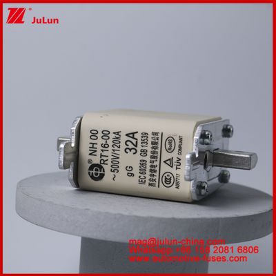 32A 500V NH00 RT16-00 120KA Cerâmica Fusível Automóvel Montar lâmina de automóvel Para EV / HEV Veículo Situação