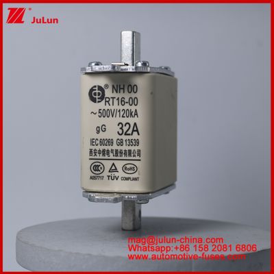 32A 500V NH00 RT16-00 120KA Cerâmica Fusível Automóvel Montar lâmina de automóvel Para EV / HEV Veículo Situação