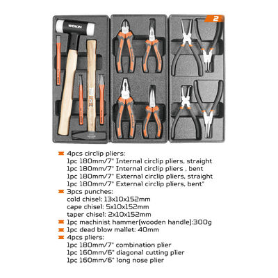Ferramentas versáteis Equipamentos Conjunto de ferramentas de peito Ferramentas 163pcs