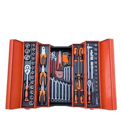 Conjunto Combinado de Ferramentas de Ferro 85 Peças para Reparo de Máquinas, Dobrável em Três Camadas, Jogo de Soquetes para Ferramentas