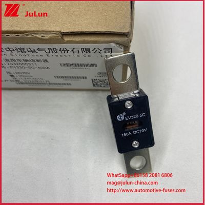 Automóvel elétrico especial EV320-5C 5X 150A 80A DC70V Fusível de veículo rodoviário Corrente nominal 80A500A Confiabilidade de segurança para EV