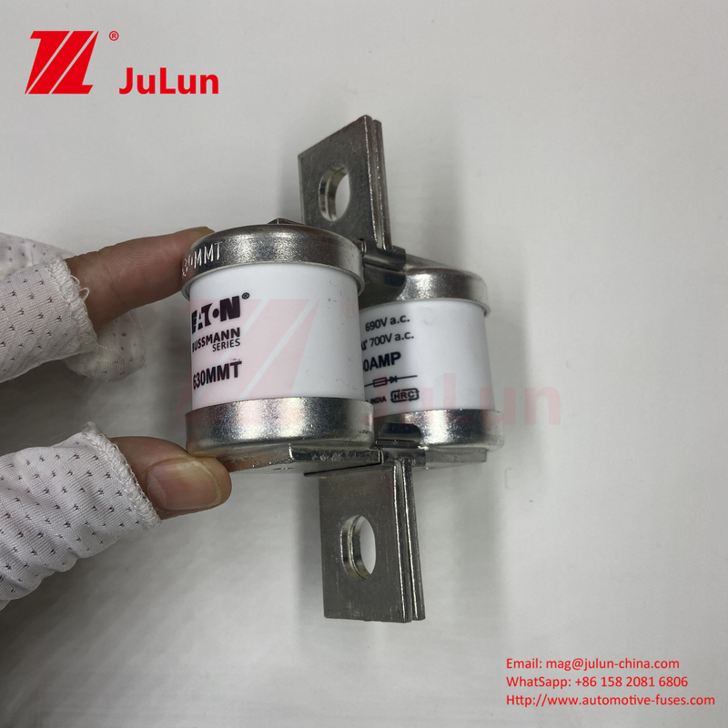 BUSSMANN 630MMT 690V Cerâmica Copper Automotive Fuses M6/M8 Instalação 630A Fuso de segurança de corrente elétrica