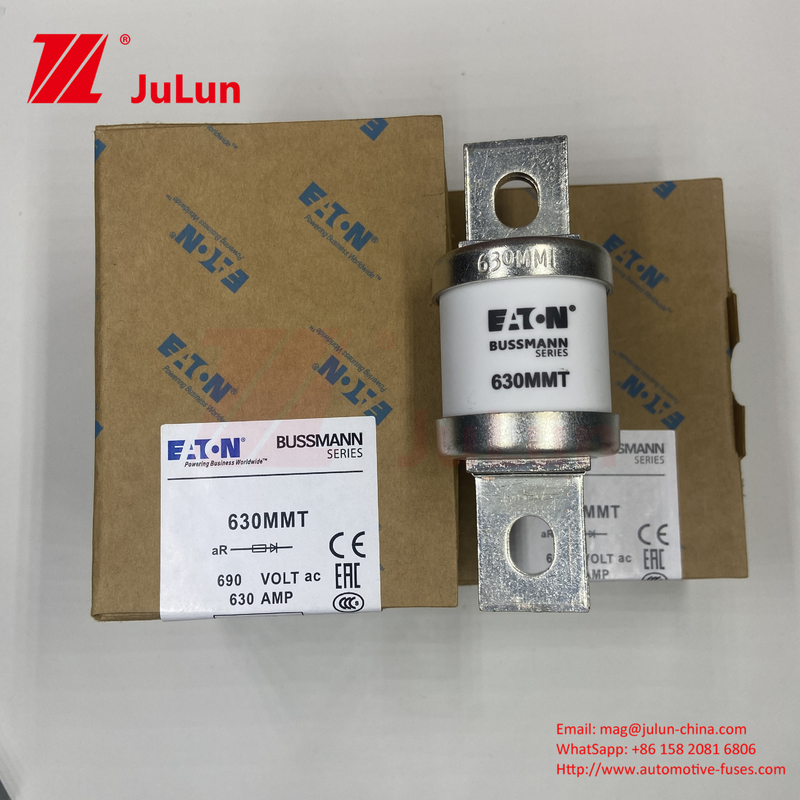 630MMT 690V BUSSMANN Cerâmica Copper Twin Flat Plate Bolto Tipo Fuso 630A Corrente Elétrica 0,43kg Peso