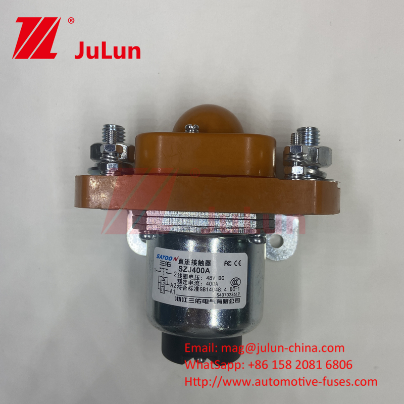 DC 12-80V Comutador de grande corrente desligar parafuso montado 200A 1P bobina Voltagem nominal: DC12 ~ 80V